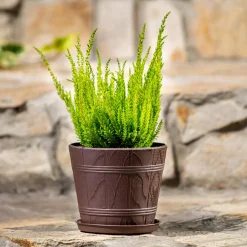 Doniczka Osłonka z Podstawką Donica Brązowa 30cm