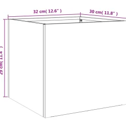 Doniczka Srebrny 32 x 30 x 29 cm Stal vidaXL