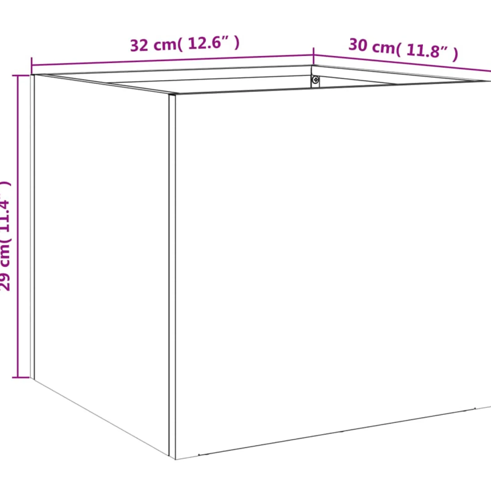 Doniczka Srebrny 32 x 30 x 29 cm Stal vidaXL