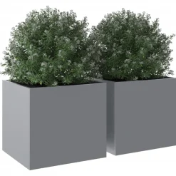Doniczka Srebrny 32 x 30 x 29 cm Stal vidaXL