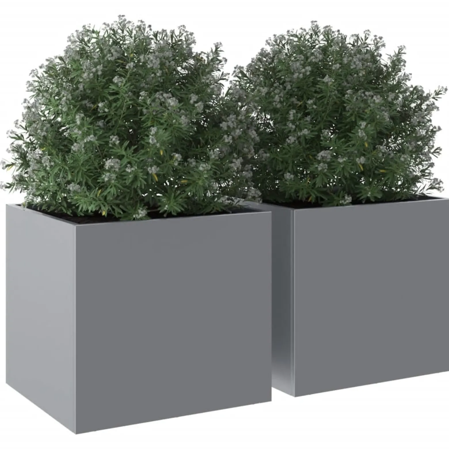 Doniczka Srebrny 32 x 30 x 29 cm Stal vidaXL