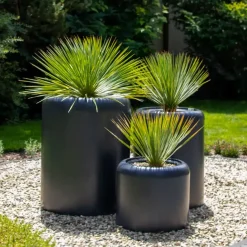 Doniczka Z Włókna Szklanego Na Taras Do Domu AMBIENTE 35 antracyt Mat