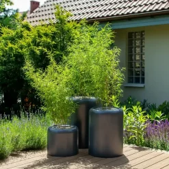 Doniczka Z Włókna Szklanego Na Taras Do Domu AMBIENTE 70 antracyt Mat
