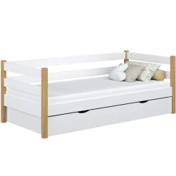 Drewniane łóżko sofa z szufladą N01