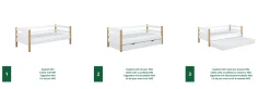 Drewniane łóżko sofa z szufladą N01