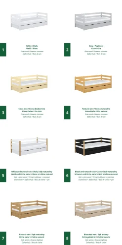 Drewniane łóżko sofa z szufladą N01
