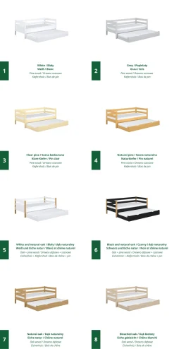 Drewniane łóżko sofa z szufladą na materac N01