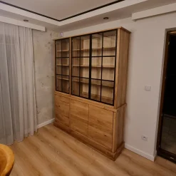 Drewniany kredens z litego drewna do salonu jadalni MARINO