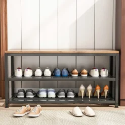 Duża szafka na buty z siedziskiem loft retro 73 cm