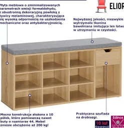 Duże siedzisko z szafką na buty i szulfadą dąb sonoma - Orero