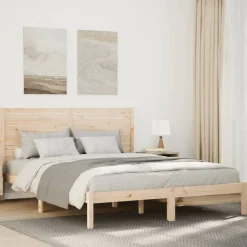 Dłuższe łóżko bez materaca lite drewno 140x210 cm