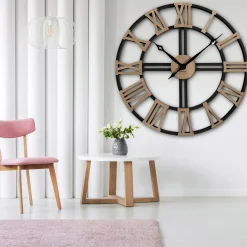 Duży zegar ścienny WOOD LOFT 80cm