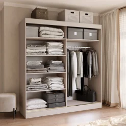 Dwudrzwiowa szafa z lustrem 200 cm MORIN kaszmir