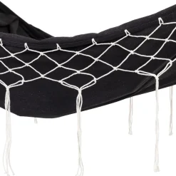 Dwuosobowy hamak ogrodowy bujak huśtawka leżak 200x150cm boho grafitowy