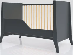 Łóżeczko niemowlęce Cosmo antracyt/sosna 120x60 gryzaki drewno norma UE