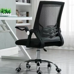 Ergonomiczny obrotowy fotel biurowy, krzesło z siatki czarne