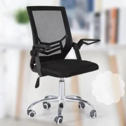 Ergonomiczny obrotowy fotel biurowy, krzesło z siatki czarne