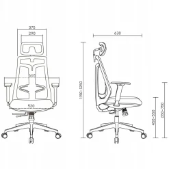 Ergonomiczny fotel biurowy CLASSIC czarny siatka/tkanina