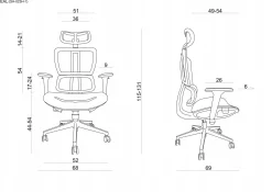 Ergonomiczny fotel biurowy DEAL 023H-1 czarny tkanina/siatka