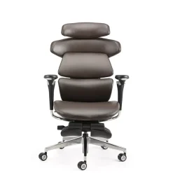 Ergonomiczny fotel Scorpio brązowy skóra naturalna