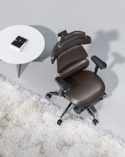 Ergonomiczny fotel Scorpio brązowy skóra naturalna