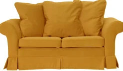 ESTELLA 140 - żółta sofa dwuosobowa z funkcją spania