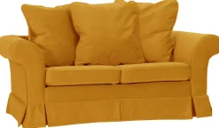 ESTELLA 140 - żółta sofa dwuosobowa z funkcją spania