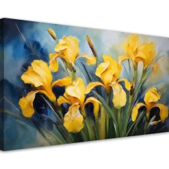 Feeby Obraz na płótnie, Kwiaty Irysy Żółte 120x60