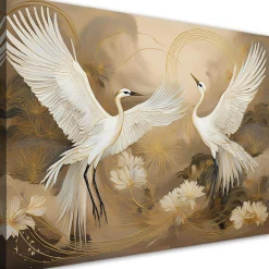 Feeby Obraz na płótnie, Żurawie Ptaki Zwierzęta 60x40