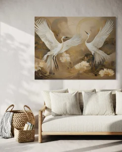 Feeby Obraz na płótnie, Żurawie Ptaki Zwierzęta 60x40