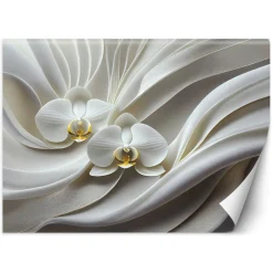 Feeby Fototapeta, Biała orchidea abstrakcja 3D 150x105