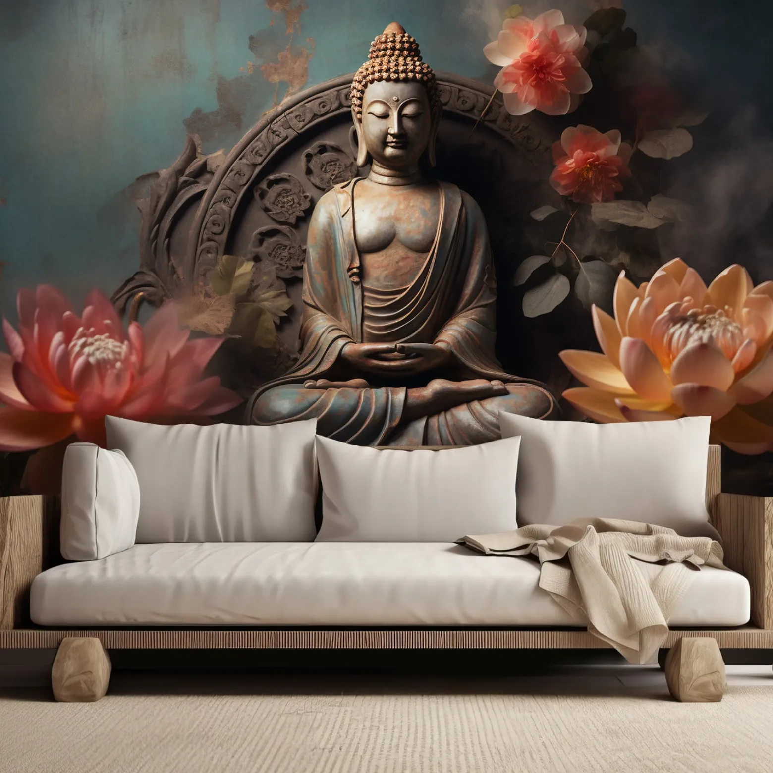 Feeby Fototapeta, Budda Kwiaty Zen 150x105