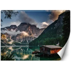 Feeby Fototapeta, Domek nad górskim jeziorem 150x105