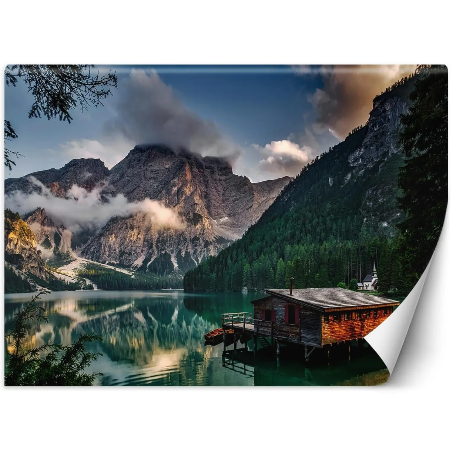 Feeby Fototapeta, Domek nad górskim jeziorem 150x105