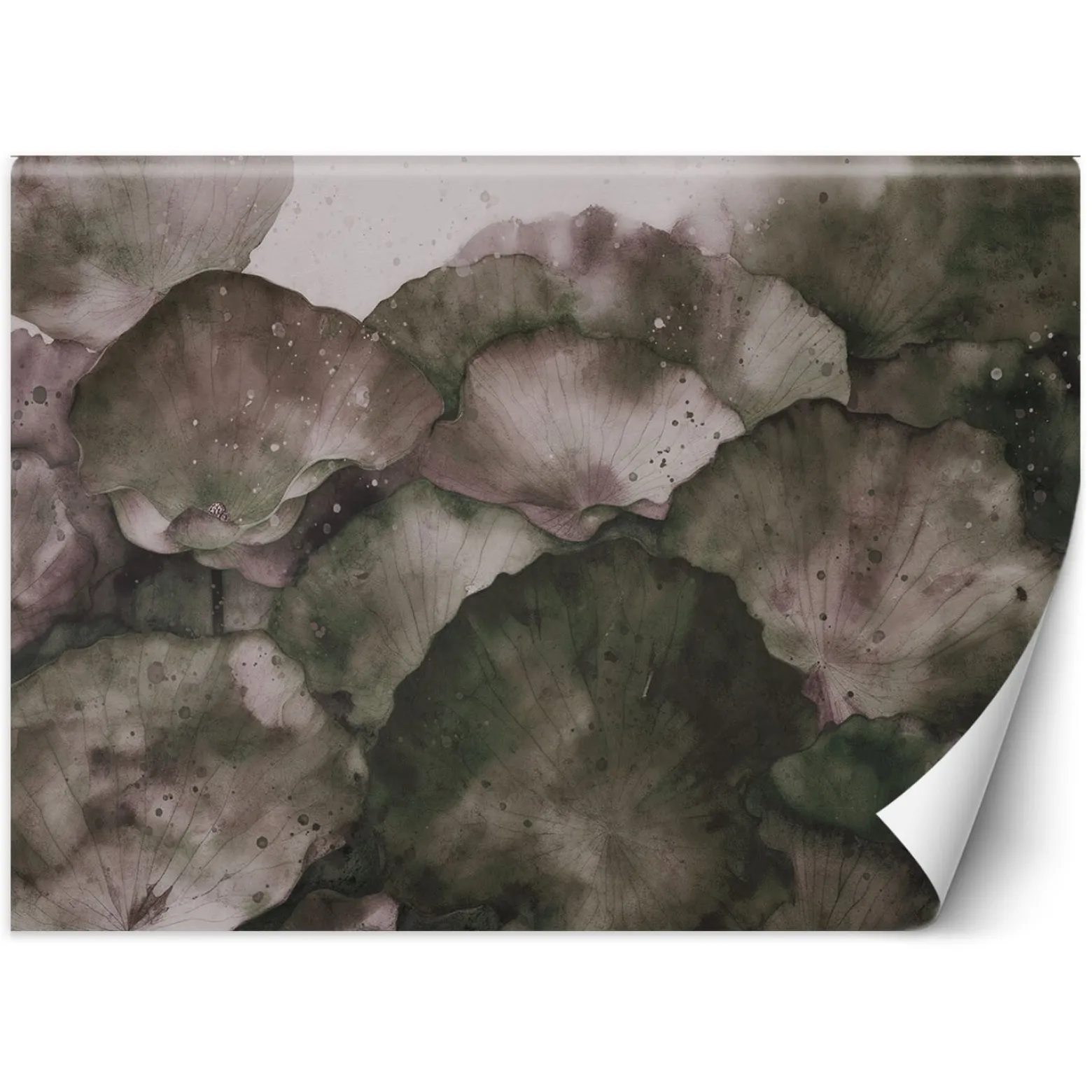 Feeby Fototapeta, Liście lotosu akwarela 150x105