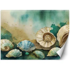 Feeby Fototapeta, muszle morskie turkusowy akryl 150x105