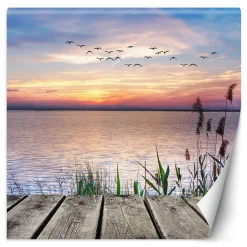 Feeby Fototapeta, Pomost o zachodzie słońca 100x100