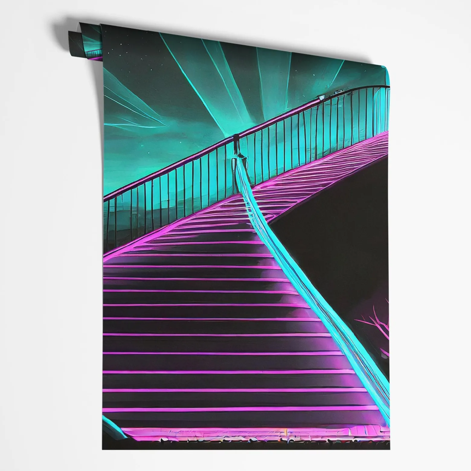 Feeby Fototapeta Schody neonowe Abstrakcja
