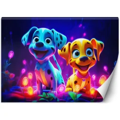 Feeby Fototapeta, Urocze psy neon 150x105