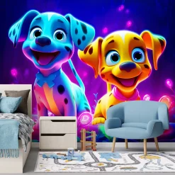 Feeby Fototapeta, Urocze psy neon 150x105