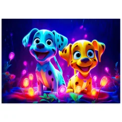 Feeby Fototapeta, Urocze psy neon 150x105