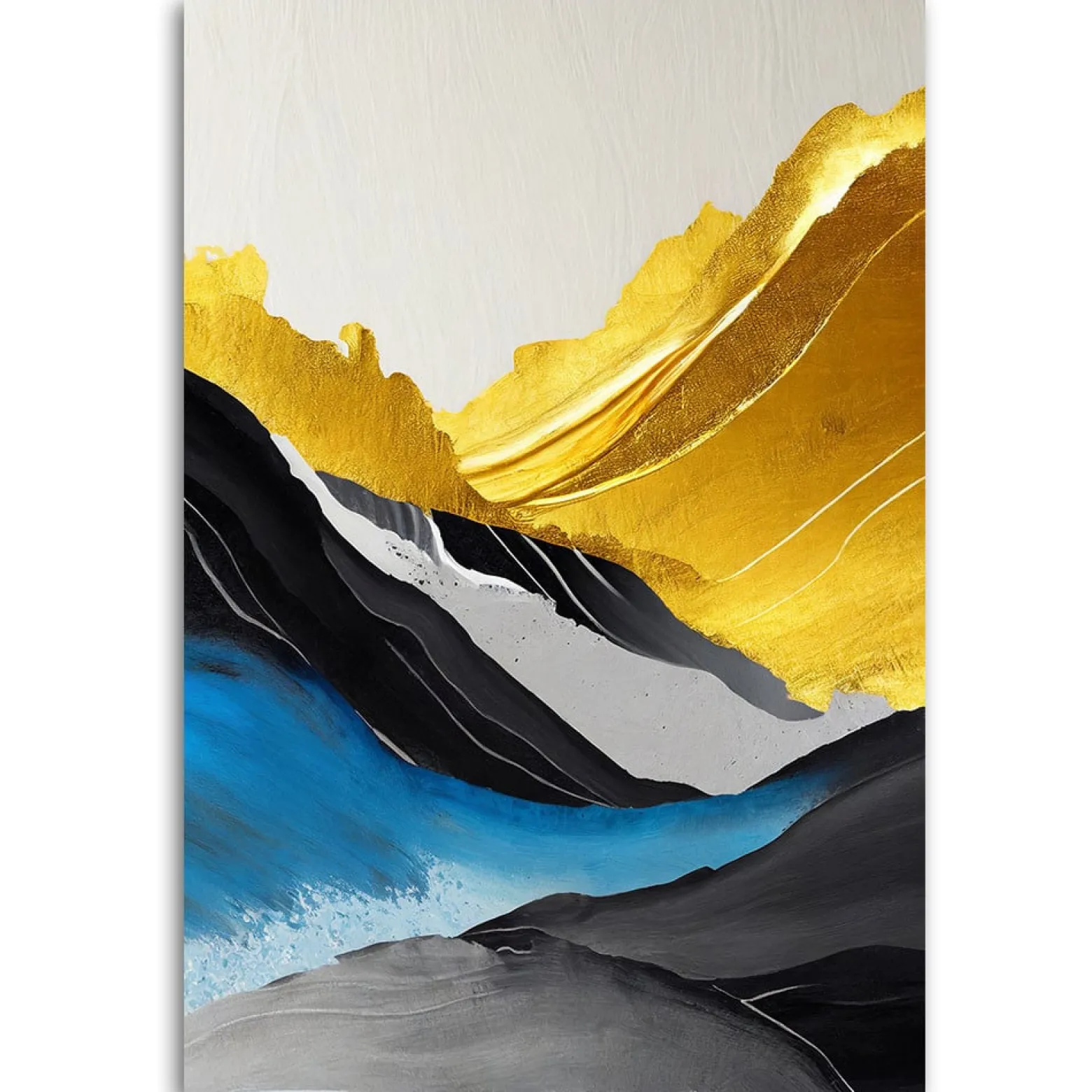 Feeby Obraz, Abstrakcja akryl góry złoty 40x60
