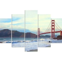 Feeby Obraz 5 częściowy Golden Gate Bridge 150x100