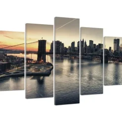 Feeby Obraz 5 częściowy na płótnie Brooklyn Bridge 100x70