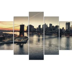 Feeby Obraz 5 częściowy na płótnie Brooklyn Bridge 100x70