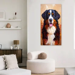 Feeby Obraz do salonu biura nowoczesny, Berneński Pies pasterski 40x80