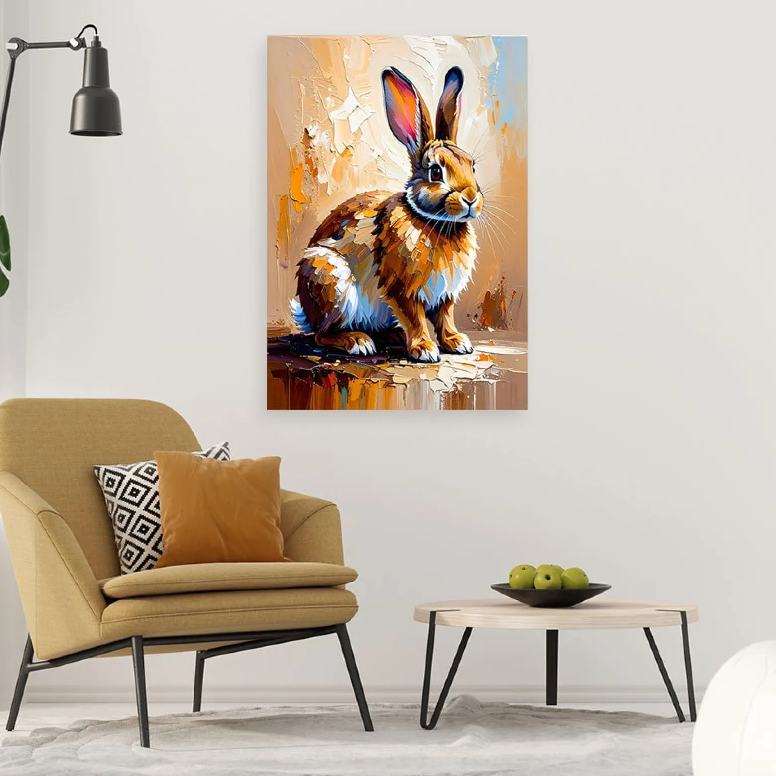 Feeby Obraz do salonu kuchni pokoju, Królik jak malowany 40x60