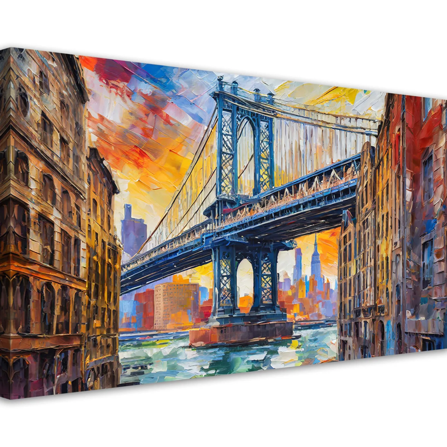 Feeby Obraz do salonu, Most Nowy Jor Impresjonizm 80x40