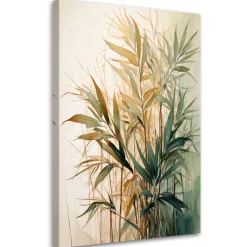 Feeby Obraz do sypialni, Trawy Akwarela Zieleń Beż Natura 40x60