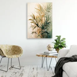 Feeby Obraz do sypialni, Trawy Akwarela Zieleń Beż Natura 40x60